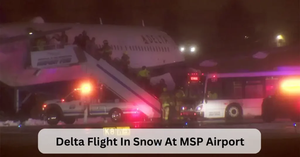 Delta Flight In Snow At MSP Airport