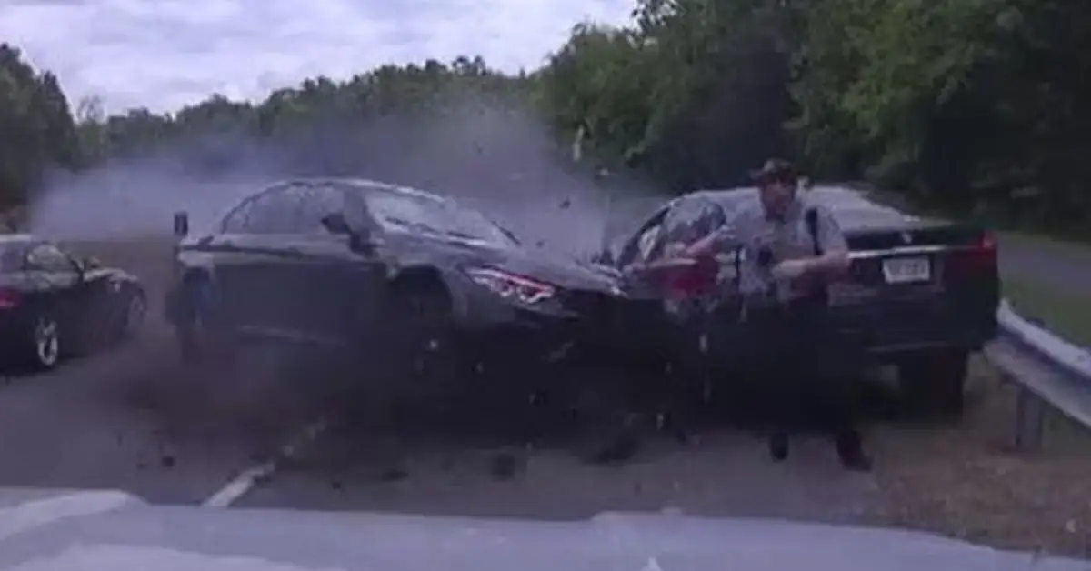 Police Officer Escapes Injury When Car Careens At 120 Mph