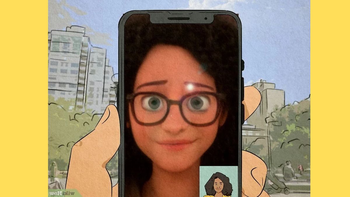 send a snap with the cartoon face lens-