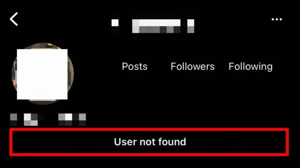 user not found instagram